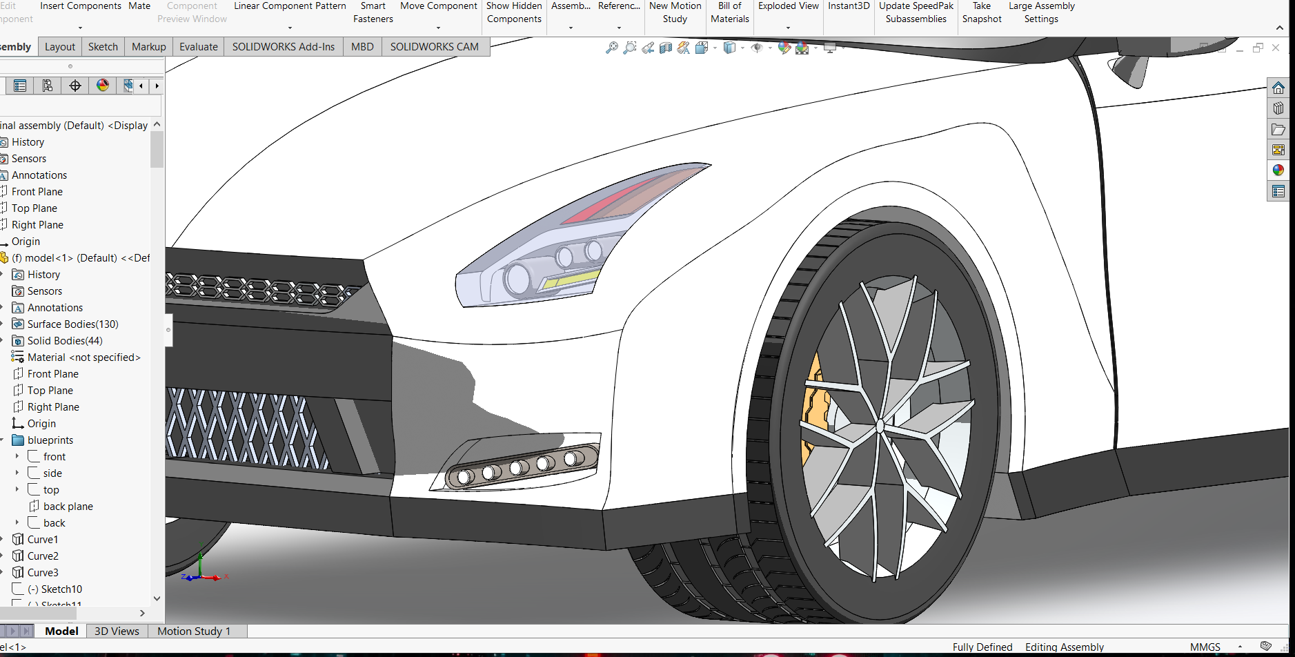 NISSAN GTR汽车曲面造型